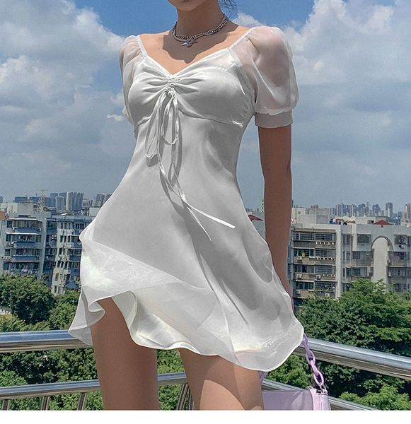 elegant white mesh puff sleeve mini female dress summer party birthday festival cute french romantic silk dress women 2021, Black;gray
elegant white mesh puff sleeve mini female dress summer party birthday festival cute french romantic silk dress women 2021, Black;gray