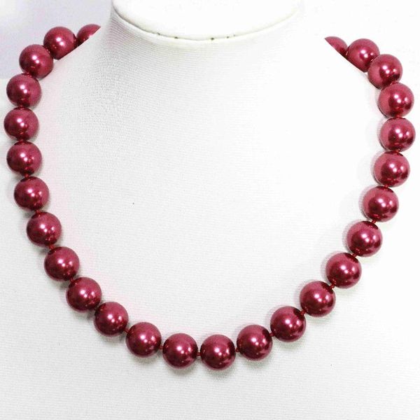 Chains Classical Dark Red Round Shell Simulated-pearl Beads 8,10,12,14mm Fashion Wedding Party Ceremony Necklace Jewelry 18inch B1479, Silver
Chains Classical Dark Red Round Shell Simulated-pearl Beads 8,10,12,14mm Fashion Wedding Party Ceremony Necklace Jewelry 18inch B1479, Silver
