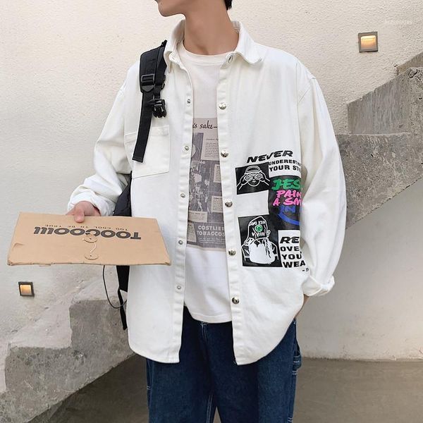 spring and summer couple loose wild korean jacket fashion casual printing single-breasted shirt white / black yellow1, Black;brown
spring and summer couple loose wild korean jacket fashion casual printing single-breasted shirt white / black yellow1, Black;brown