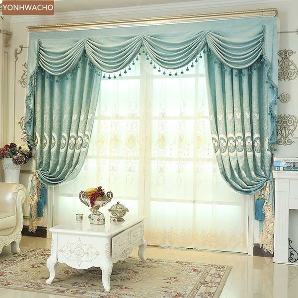 curtain & drapes custom curtains european luxury bedroom chenille embroidered water-soluble blue cloth blackout valance tulle drape c861
curtain & drapes custom curtains european luxury bedroom chenille embroidered water-soluble blue cloth blackout valance tulle drape c861