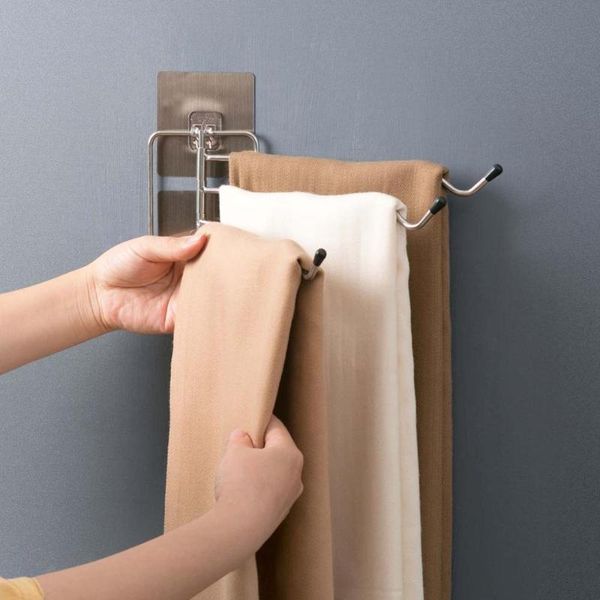 bathroom storage & organization wall mounted multi-rod rotating towel rack stainless steel racks punching shelf
bathroom storage & organization wall mounted multi-rod rotating towel rack stainless steel racks punching shelf