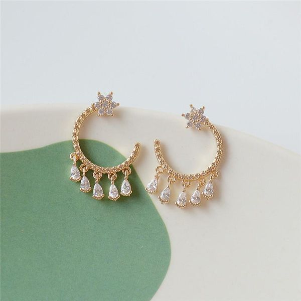 stud 14k real gold delicate water drop tassels earrings for women cubic zircon zc, Golden;silver
stud 14k real gold delicate water drop tassels earrings for women cubic zircon zc, Golden;silver