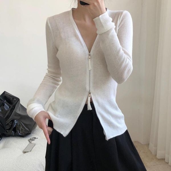 women's knits & tees 2021 women autumn wool slim sweaters zipper cardigan long sleeve v collar spring mujer coat jumpers white/black/gr
women's knits & tees 2021 women autumn wool slim sweaters zipper cardigan long sleeve v collar spring mujer coat jumpers white/black/gr