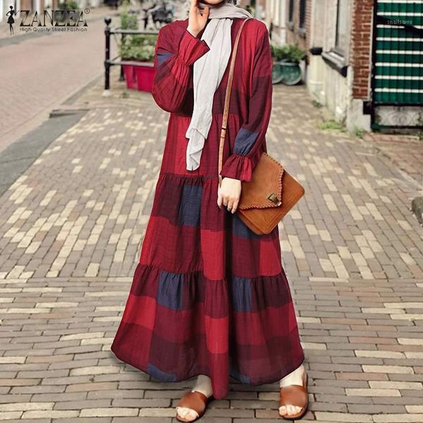 casual dresses women muslim hijab spring retro plaid checked sundress long flare sleeve ruffles vestidos robe islamic clothing, Black;gray
casual dresses women muslim hijab spring retro plaid checked sundress long flare sleeve ruffles vestidos robe islamic clothing, Black;gray