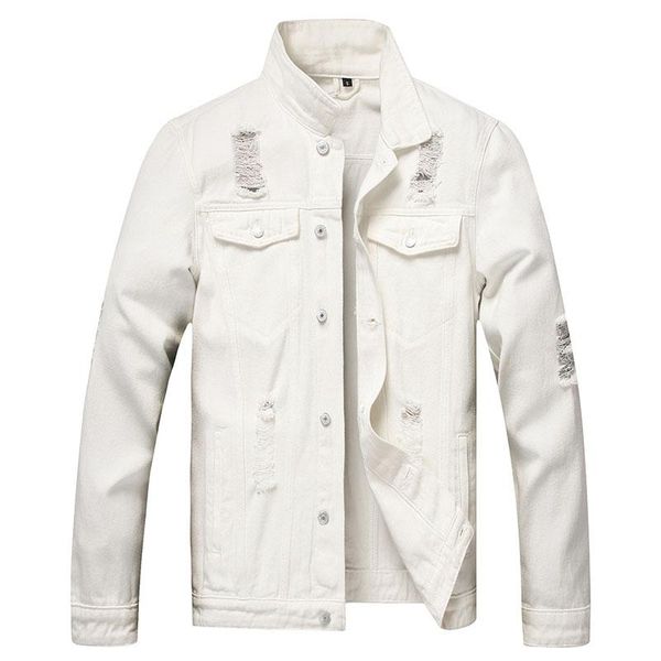 men's jackets men ripped denim coat single-breasted white stand collar jean male casual street wear loose washed cowboy outerwear, Black;brown
men's jackets men ripped denim coat single-breasted white stand collar jean male casual street wear loose washed cowboy outerwear, Black;brown