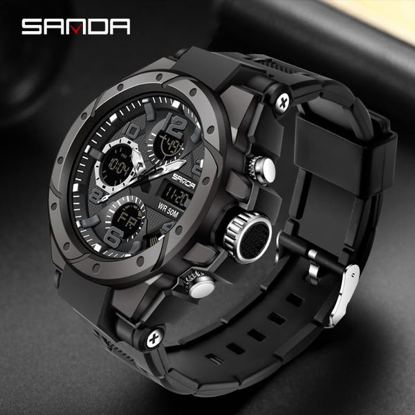 wristwatches sanda sport watches mens 2021 brand military waterproof shockproof watch dual display auto date male digital reloj, Slivery;brown
wristwatches sanda sport watches mens 2021 brand military waterproof shockproof watch dual display auto date male digital reloj, Slivery;brown