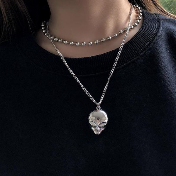 pendant necklaces simple silver color round beads head necklace women creative fashion double layered punk style chain
pendant necklaces simple silver color round beads head necklace women creative fashion double layered punk style chain