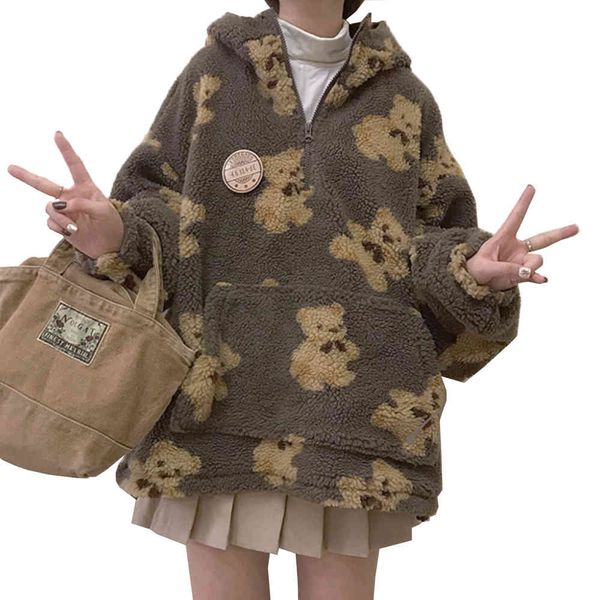 women's jackets winter fake fur coat with hood korean women beautiful soft graphic bear on the size thick jacket warm pocket rf57, Black;brown
women's jackets winter fake fur coat with hood korean women beautiful soft graphic bear on the size thick jacket warm pocket rf57, Black;brown
