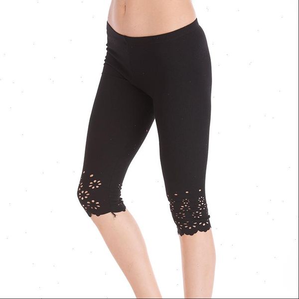 summer new women knitted hollow out flower leggings elastic slim mid calf black white cropped pants female stretch trousers
summer new women knitted hollow out flower leggings elastic slim mid calf black white cropped pants female stretch trousers