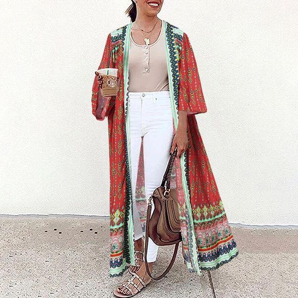 women's blouses & shirts zanzea 2021 vintage print kimono cape women's summer casual floral cardigans female open front cover up ov, White
women's blouses & shirts zanzea 2021 vintage print kimono cape women's summer casual floral cardigans female open front cover up ov, White