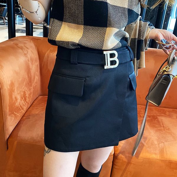 skirts half women's autumn sweet rum letter belt black high waist a-shaped skirt
skirts half women's autumn sweet rum letter belt black high waist a-shaped skirt