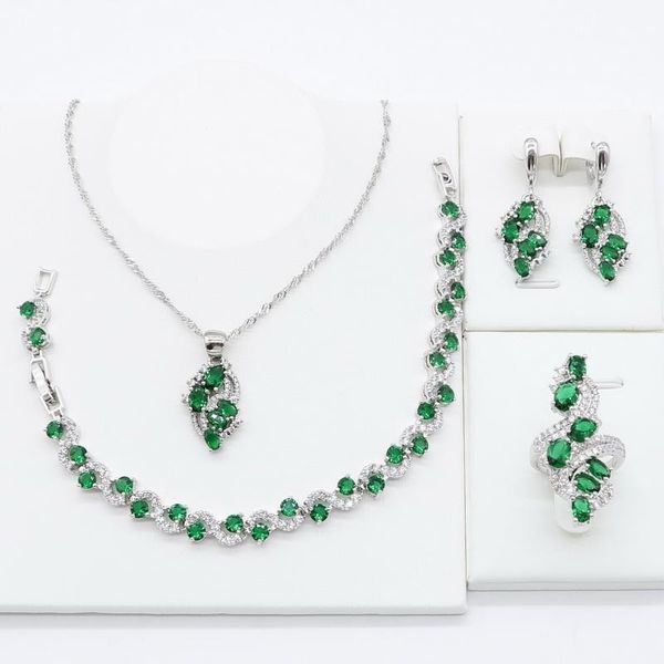 wedding jewelry sets green crystal white zirconia 925 silver for women necklace pendant bracelet ring earrings christmas birthday gift, Slivery;golden
wedding jewelry sets green crystal white zirconia 925 silver for women necklace pendant bracelet ring earrings christmas birthday gift, Slivery;golden