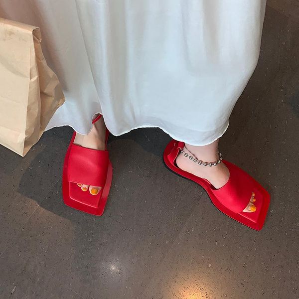 summer women's peep toe flat casual black red sandals ankle strap beading shoes m51
summer women's peep toe flat casual black red sandals ankle strap beading shoes m51