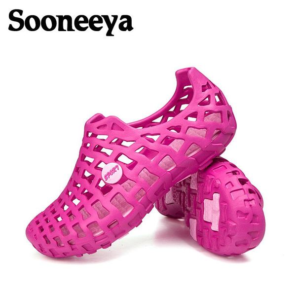 sooneeya summer hollow women shoes breathable beach sandals woman beach flat sandals brand for women water slippers shoes, Black