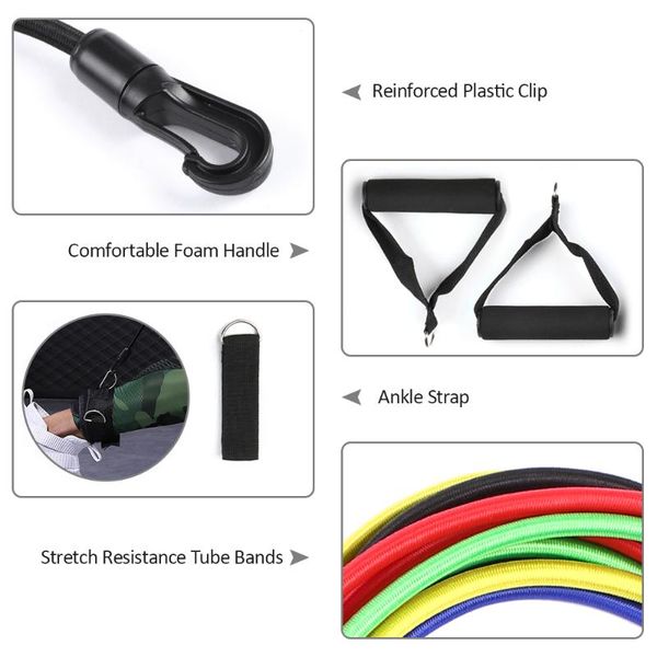 training equipment 11pcs resistance bands set workout fintess exercise tube ankle straps cushioned handles with carry bags for home gymtrave
training equipment 11pcs resistance bands set workout fintess exercise tube ankle straps cushioned handles with carry bags for home gymtrave
