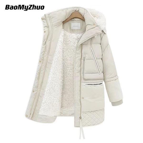 winter warm down jacket coat women vintage luxury oversize hooded solid color lambswool thick padded jackets outerwear 211216, Black
winter warm down jacket coat women vintage luxury oversize hooded solid color lambswool thick padded jackets outerwear 211216, Black