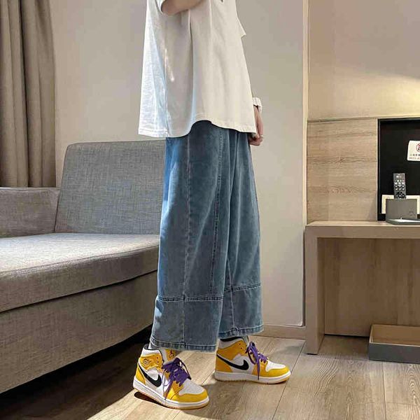men's jeans moda masculina solta reta jeans novo casual perna larga tornozelo calças de comprimento cowboy mans streetwear estilo, Blue
men's jeans moda masculina solta reta jeans novo casual perna larga tornozelo calças de comprimento cowboy mans streetwear estilo, Blue