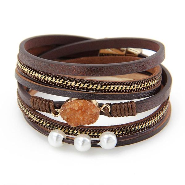 charm bracelets european and american original jewelry magnetic alloy leather rope woven freshwater pearl gravel bracelet, Golden;silver
charm bracelets european and american original jewelry magnetic alloy leather rope woven freshwater pearl gravel bracelet, Golden;silver