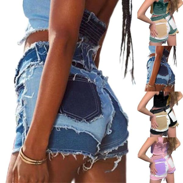 women's jeans streetwer shirts pathchwork ladies summer casual fashion mid-waist tight stitching denim shorts pants tassel, Blue
women's jeans streetwer shirts pathchwork ladies summer casual fashion mid-waist tight stitching denim shorts pants tassel, Blue