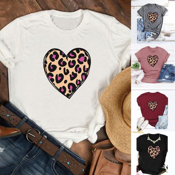 women's t-shirt fashion summer couple tshirt girlfriend womens leisure leopard love heart-shaped print short sleeve round neck casual l, White
women's t-shirt fashion summer couple tshirt girlfriend womens leisure leopard love heart-shaped print short sleeve round neck casual l, White