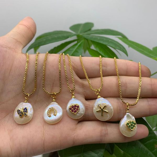 pendant necklaces 5pcs/lot irregular freshwater pearl paste shall charms pendants box chain, Silver
pendant necklaces 5pcs/lot irregular freshwater pearl paste shall charms pendants box chain, Silver