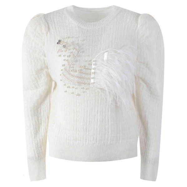 women's sweaters casual swan mesh sweater, round collar, casual sweater with puffing sleeve, blouse, beads, stylish korean shirt, for w, White;black
women's sweaters casual swan mesh sweater, round collar, casual sweater with puffing sleeve, blouse, beads, stylish korean shirt, for w, White;black