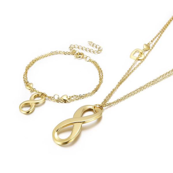 earrings & necklace fashion number 8 jewelry sets gold stainless steel pendant bracelet set for women girl friend, Silver
earrings & necklace fashion number 8 jewelry sets gold stainless steel pendant bracelet set for women girl friend, Silver
