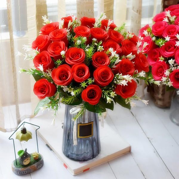 artificial flowers 24 heads silk simulation rose bouquet bridal roses bride holding flowers home office party wedding decoration
artificial flowers 24 heads silk simulation rose bouquet bridal roses bride holding flowers home office party wedding decoration