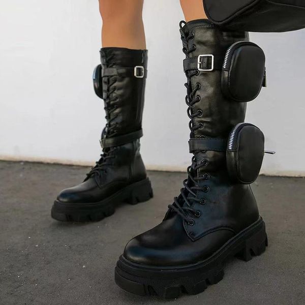 boots autumn winter women knee high fashion 2021 female square heel round toe crosstied shoes ladies british style, Black
boots autumn winter women knee high fashion 2021 female square heel round toe crosstied shoes ladies british style, Black
