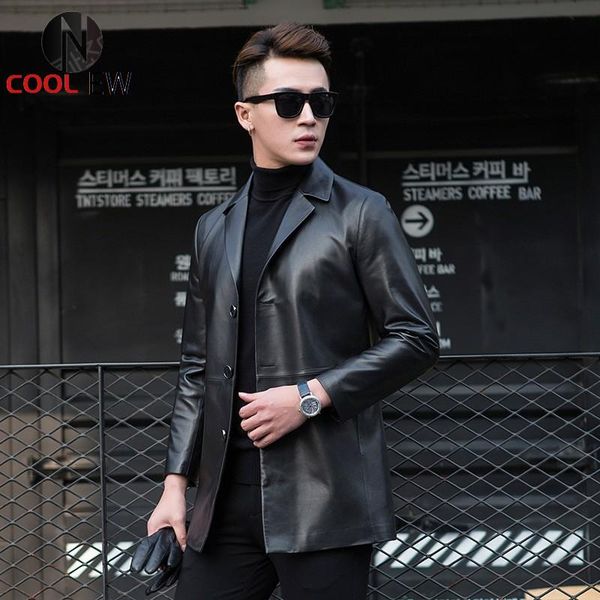men's leather & faux black slim fit genuine blazer jacket men sheepskin real long coat lapel business casual plus size overcoat
men's leather & faux black slim fit genuine blazer jacket men sheepskin real long coat lapel business casual plus size overcoat