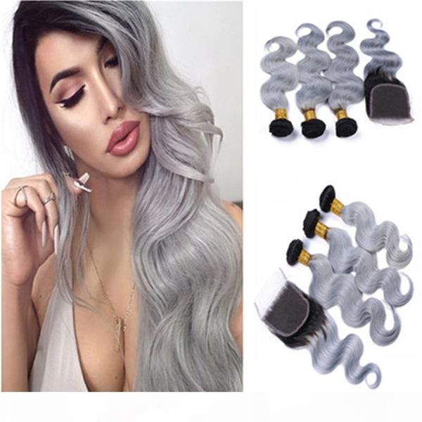 #1b grey peruvian hair bundles with lace closure part ombre grey hair weaves 2 tone color hair extensions 4 pcs lot, Black
#1b grey peruvian hair bundles with lace closure part ombre grey hair weaves 2 tone color hair extensions 4 pcs lot, Black