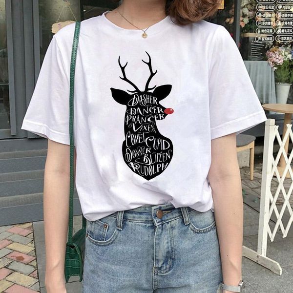 women's t-shirt ladies cartoon santa reindeer printed tee short sleeve t-shirts women party tshirt merry christmas t shirt, White
women's t-shirt ladies cartoon santa reindeer printed tee short sleeve t-shirts women party tshirt merry christmas t shirt, White