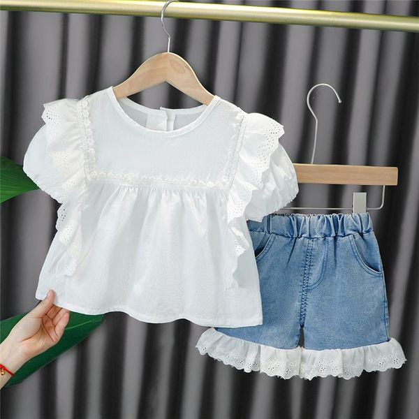 clothing sets hylkidhuose 2021 summer baby girls children casual outfit short sleeve t shirt lace denim shorts kids clothes, White
clothing sets hylkidhuose 2021 summer baby girls children casual outfit short sleeve t shirt lace denim shorts kids clothes, White