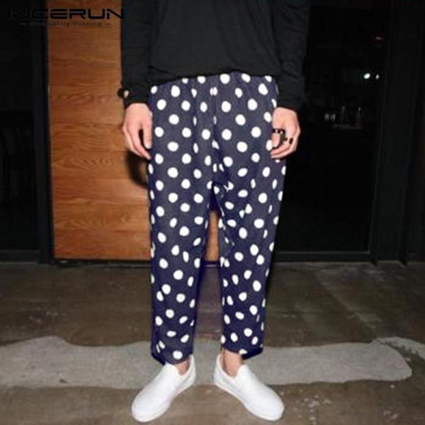 men's pants incerun casual polka dot print men fashion elastic waist stage trousers high street hip-hop loose bottoms 2021, Black
men's pants incerun casual polka dot print men fashion elastic waist stage trousers high street hip-hop loose bottoms 2021, Black