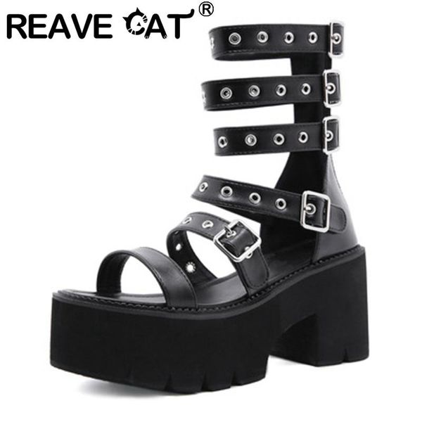 sandals reave cat women 2021 open toe 8cm block heels thick bottom platform punk cool stylish big size 35-42 party a3648, Black
sandals reave cat women 2021 open toe 8cm block heels thick bottom platform punk cool stylish big size 35-42 party a3648, Black