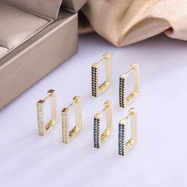 hoop & huggie iced out zircon unusual aesthetic lady's women's earrings multicolor stone gold color geometric ear jewelry accessor, Golden;silver 
hoop & huggie iced out zircon unusual aesthetic lady's women's earrings multicolor stone gold color geometric ear jewelry accessor, Golden;silver