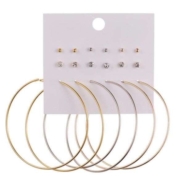 hoop & huggie big circle round earrings set for women's fashion statement mix color crystal sets party jewelry brincos, Golden;silver
hoop & huggie big circle round earrings set for women's fashion statement mix color crystal sets party jewelry brincos, Golden;silver