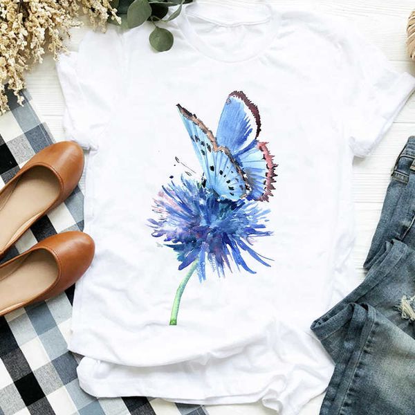 women lady butterfly floral watercolor summer autumn 90s print t tee womens tshirt for female shirt clothes graphic t-shirt x0527, White
women lady butterfly floral watercolor summer autumn 90s print t tee womens tshirt for female shirt clothes graphic t-shirt x0527, White