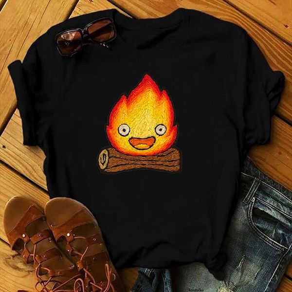 women's t-shirt howls moving castle t-shirts graphic tees harajuku tee shirt anime summer kawaii clothing comfortable women clothes, White
women's t-shirt howls moving castle t-shirts graphic tees harajuku tee shirt anime summer kawaii clothing comfortable women clothes, White
