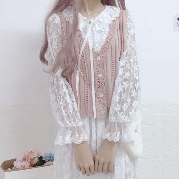 women's vests autumn and winter knitted vest women 2021 japanese loose wild v-neck sweater + fairy lace dress suit, Black;white
women's vests autumn and winter knitted vest women 2021 japanese loose wild v-neck sweater + fairy lace dress suit, Black;white