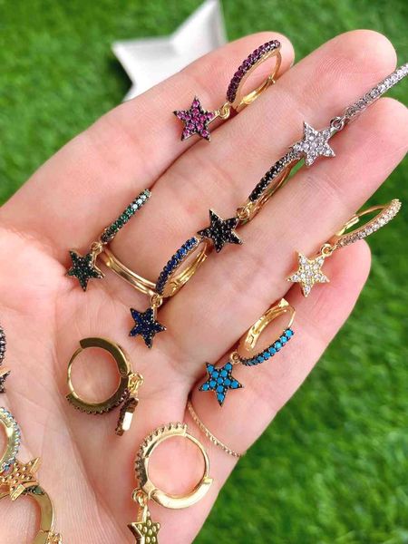 4pairs micro pave cz stars hoop earrings women mix color cubic zircon minimalist pendientes mujer 2021 jewelry, Golden
4pairs micro pave cz stars hoop earrings women mix color cubic zircon minimalist pendientes mujer 2021 jewelry, Golden
