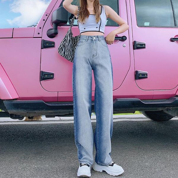 women's jeans high waist loose comfortable for women plus size fashionable casual straight pants mom washed boyfriend, Blue
women's jeans high waist loose comfortable for women plus size fashionable casual straight pants mom washed boyfriend, Blue