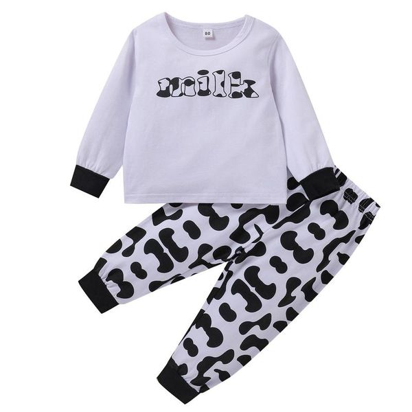 clothing sets toddler baby girls boys clothes letter printed +milch cow print pants outfits 2pcs set casual, White
clothing sets toddler baby girls boys clothes letter printed +milch cow print pants outfits 2pcs set casual, White