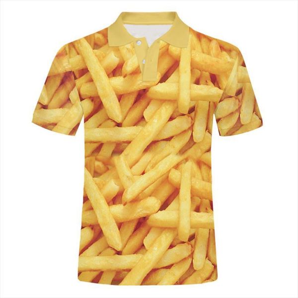 eu us size shirts male mens polo 3d food print french fries streetwear plus 6xl garment homme summer america, White;black
eu us size shirts male mens polo 3d food print french fries streetwear plus 6xl garment homme summer america, White;black