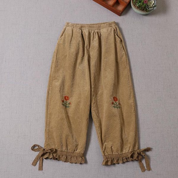 women's pants & capris autumn winter japan mori girl corduroy embroidery harlan wide-leg literature elastic waist lacing trousers, Black;white
women's pants & capris autumn winter japan mori girl corduroy embroidery harlan wide-leg literature elastic waist lacing trousers, Black;white