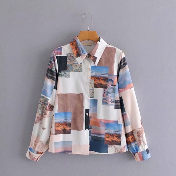2021 new fashion women's simple casual european fan custom irregular printing long-sleeved shirt size s, White
2021 new fashion women's simple casual european fan custom irregular printing long-sleeved shirt size s, White