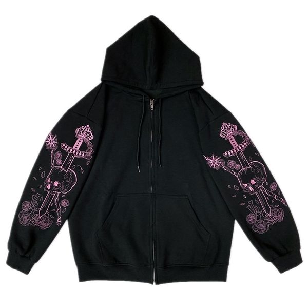 punk women's zip-up hoodie gothic grunge graphic embroidery japanese preppy style long sleeve y2k harajuku oversized outerweaer 210927, Black
punk women's zip-up hoodie gothic grunge graphic embroidery japanese preppy style long sleeve y2k harajuku oversized outerweaer 210927, Black