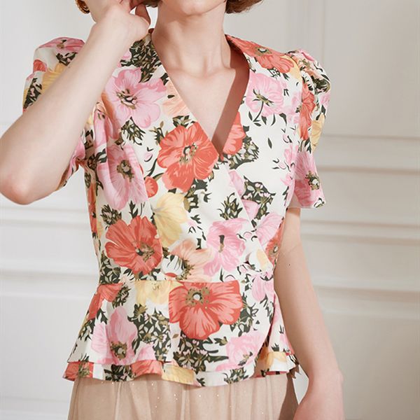 2021 new floral feminino envoltrio blusa babados decote em v impresso manga curta sopro doce vero camisa feminina com botes ewm7, Black
2021 new floral feminino envoltrio blusa babados decote em v impresso manga curta sopro doce vero camisa feminina com botes ewm7, Black