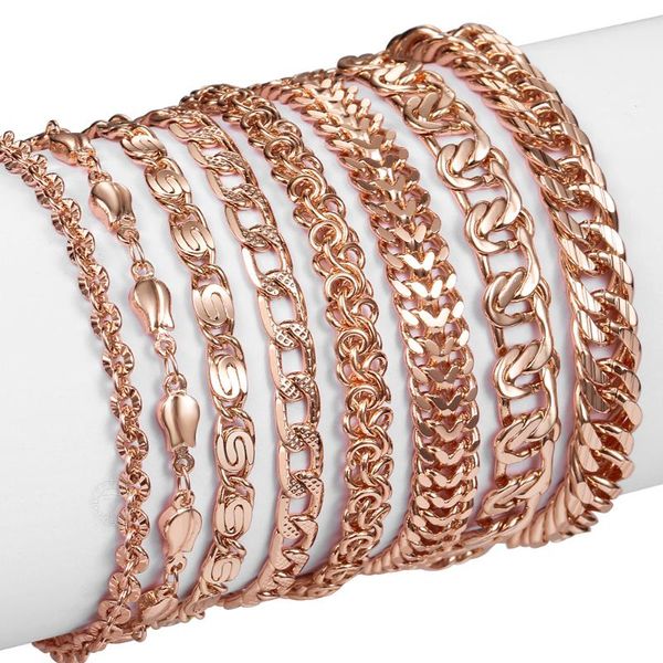 women's 585 rose gold bracelets curb snail foxtail venitian link hand chain friendship jewelry gifts for women girl 7-9inch, Black
women's 585 rose gold bracelets curb snail foxtail venitian link hand chain friendship jewelry gifts for women girl 7-9inch, Black