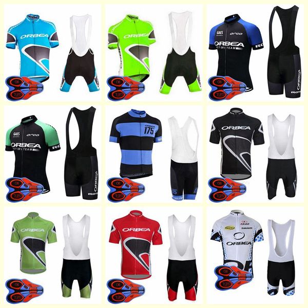 Image of ORBEA team Cycling Short Sleeves jersey bib shorts sets Breathable Quick Dry Polyester Sports Outdoors Summer clothing mens U82029